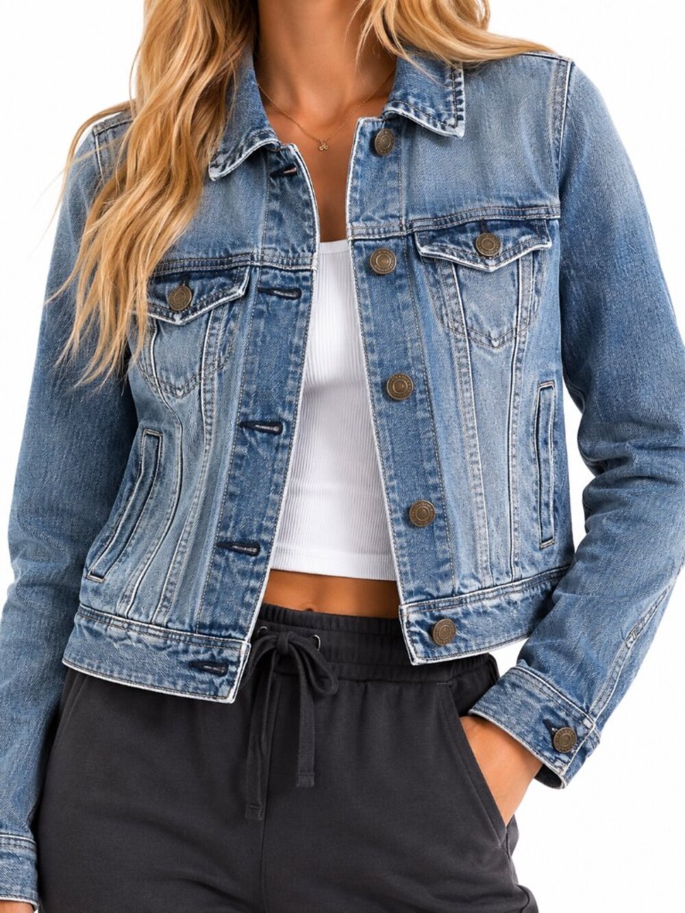 American Eagle Cropped Jean Jacket Size XS